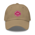 Khaki hat & pink HB logo