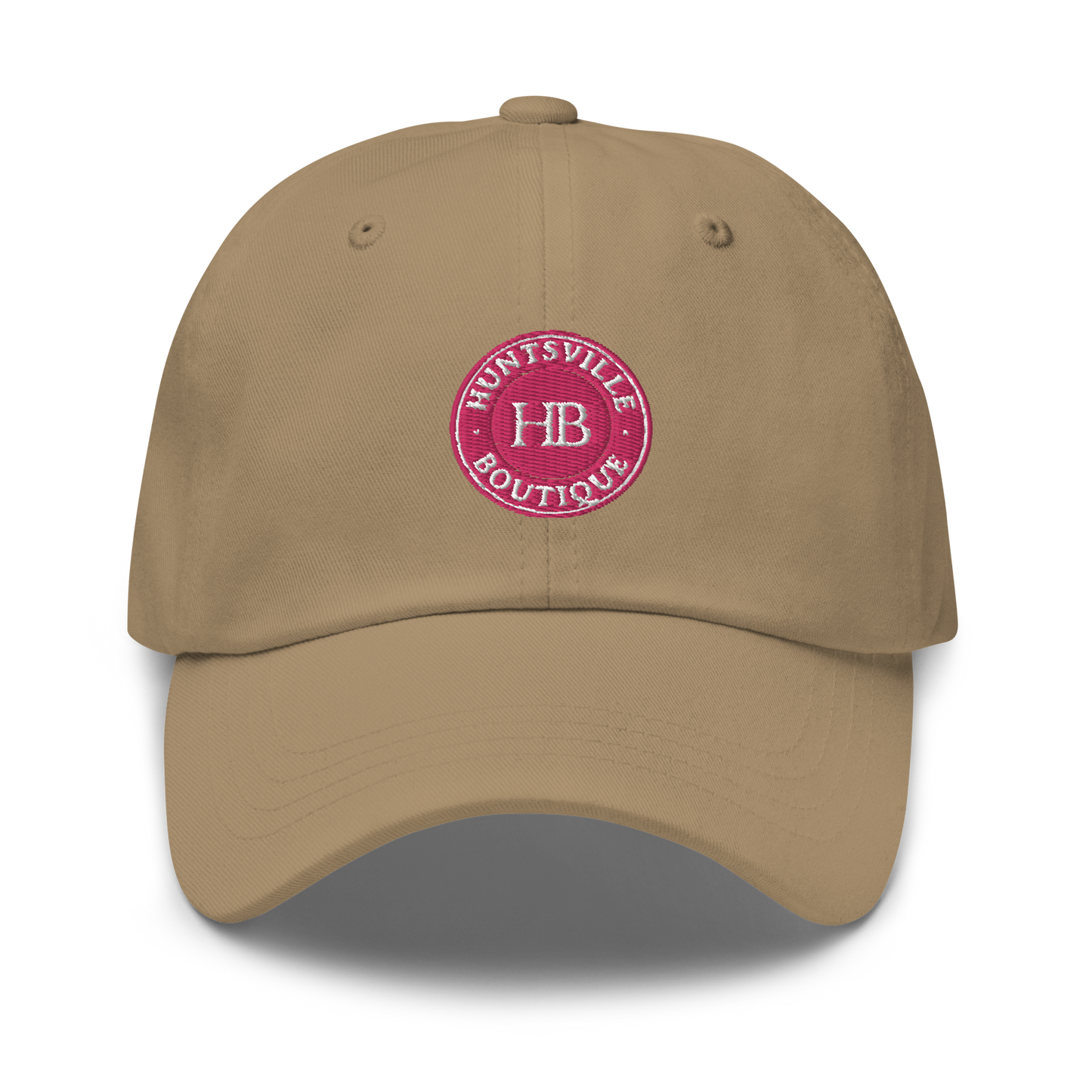 Khaki hat & pink HB logo