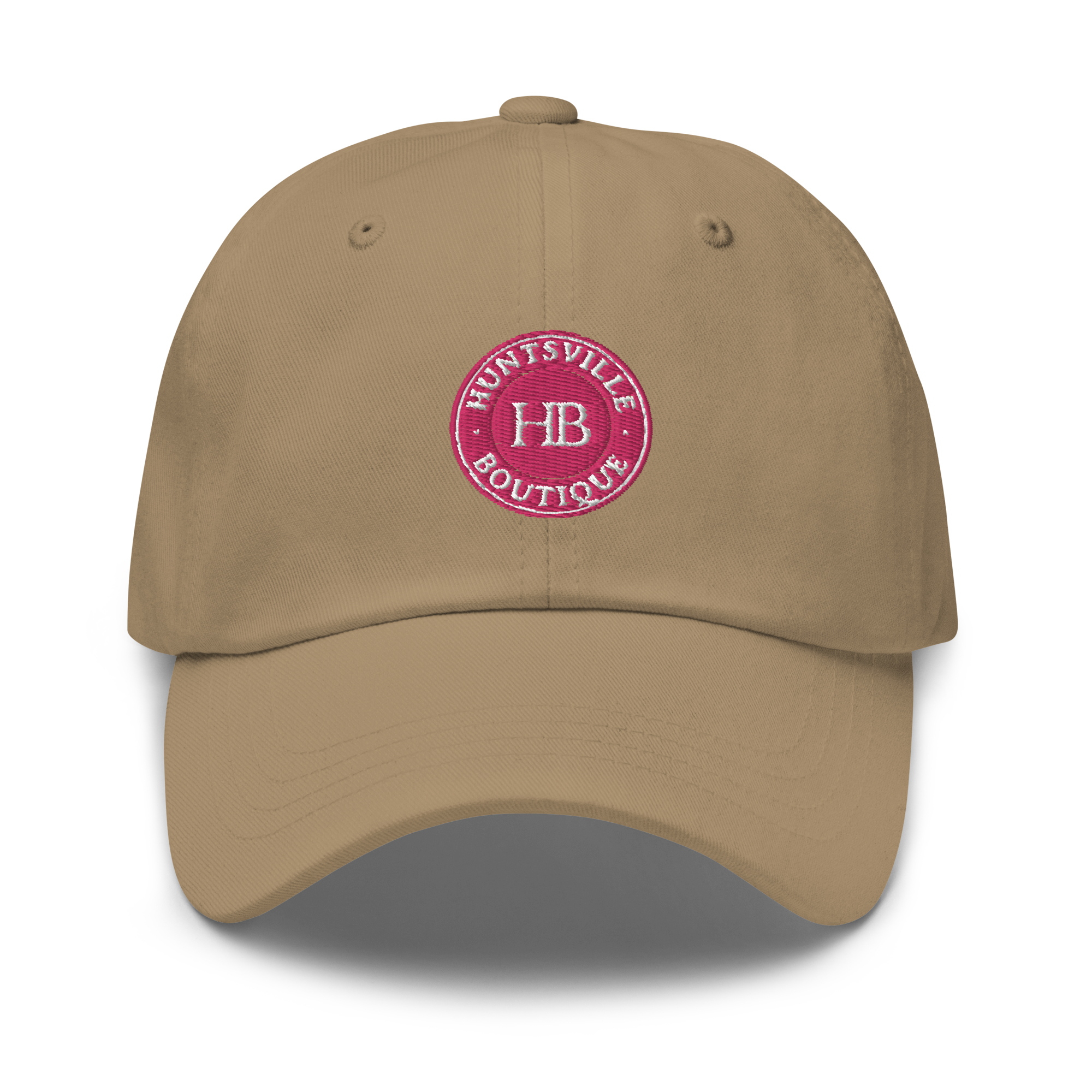 Khaki hat & pink HB logo