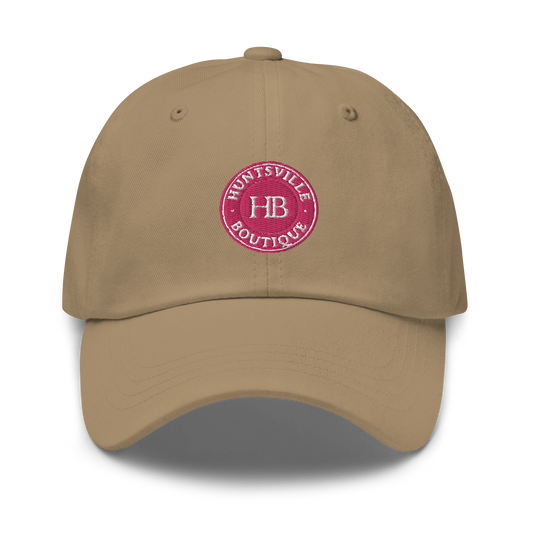 Khaki hat & pink HB logo