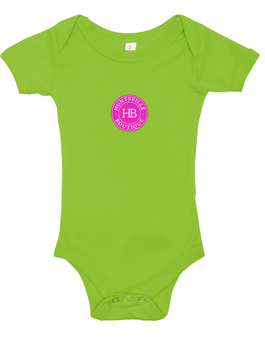 Lime green & pink HB onesie