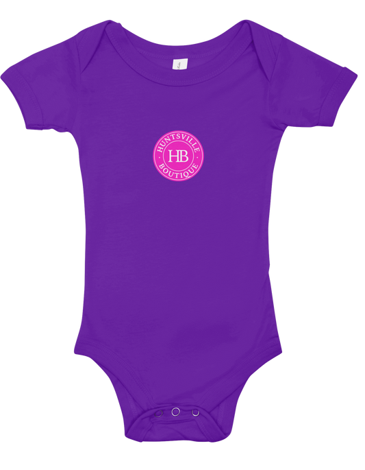 Purple & pink HB onesie