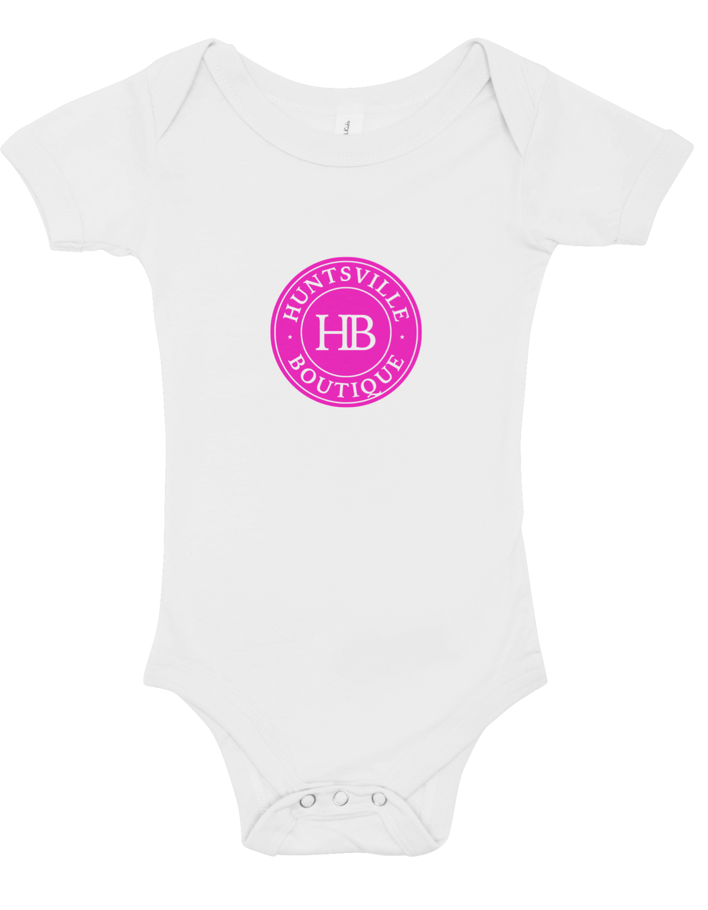 White & pink HB onesie