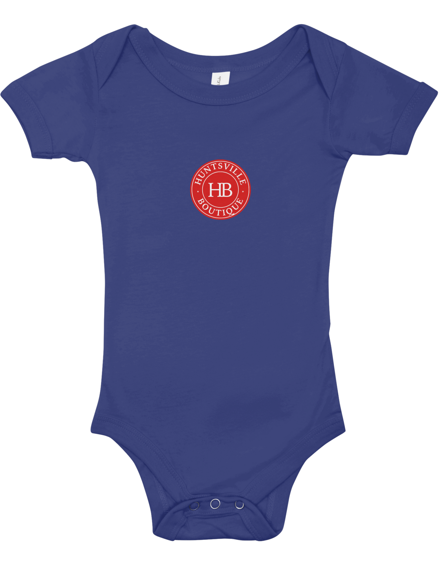 Blue onesie-Red & White HB